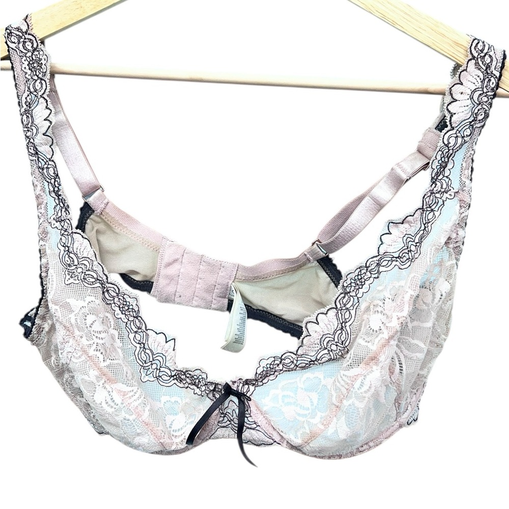 Fayreform Lace Underwire Bra - Pink and Black Size 38E